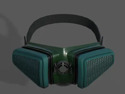 Gas mask protection futuristic technology fantasy  Low-poly 3D model