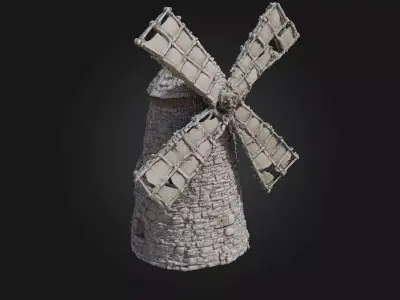 Stone Windmill  Timeless Elegance of Old-World Agriculture 3D model