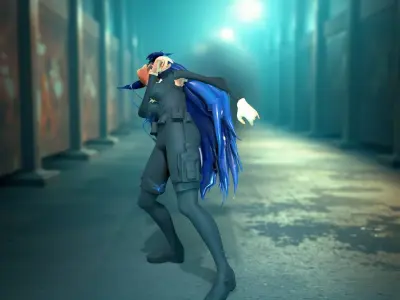 Blue Suit Warrior model pack Low-poly 3D model