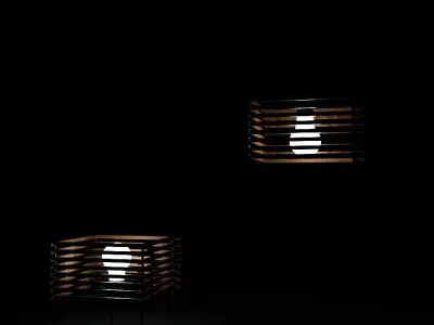 Japanese Wood Lantern 3D model