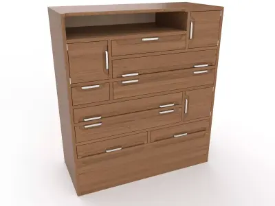 commode 9 wooden dresser with drawers 3D model