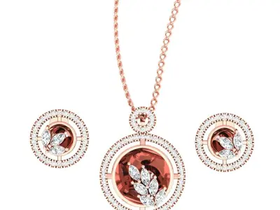 70 Light wt Pendant Earrings Set 3dm stl renders details  3D Model Pack