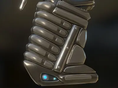 Sci-fi submachine gun Low-poly 3D model