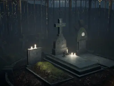 Forgotten Cemetery Low-poly 3D model