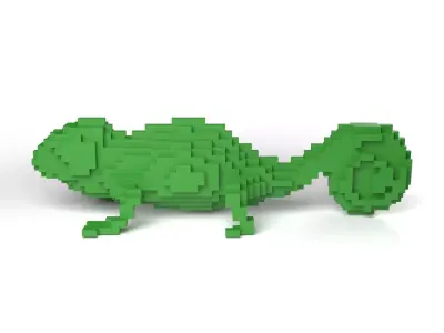 Chameleon Minecraft Voxel Low-poly 3D model