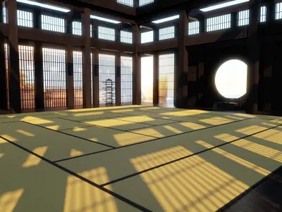 Japanese Tatami combat training Low-poly 3D model