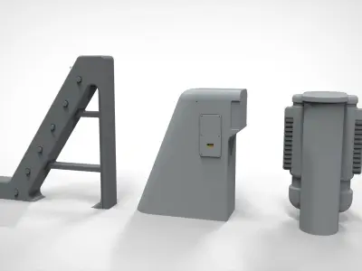 Sci-Fi architecture Elements collection 26 3D model