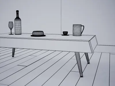 Table - Interior Living Room Furniture 09 3D model