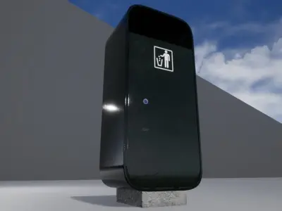 Modern Trashcan Low-poly 3D model