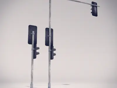 Traffic Lights Low-poly 3D model