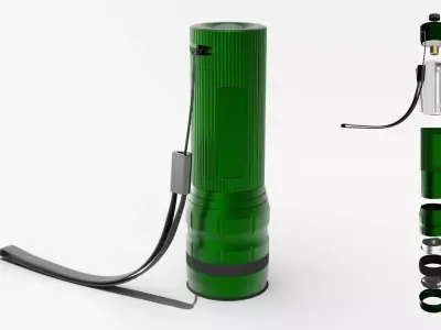 Flashlight Green 3D model