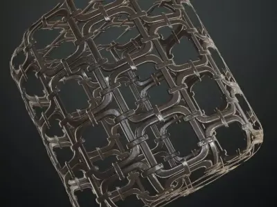 Industrial Square Interlocking Metal Chainlink PBR Seamless Texture