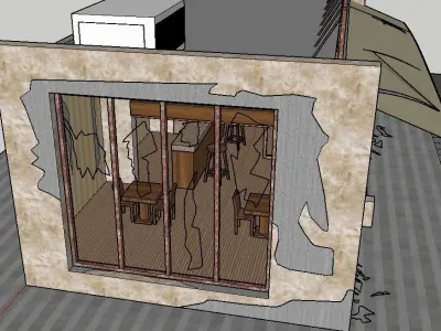 ABANDONED RESTAURANT Low-poly 3D model