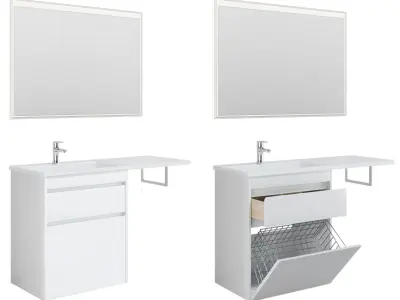 Tokyo floor furniture set with bk 110120130 L-R 3D model