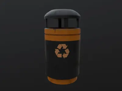 Rubbish Bin 3D Model Low-poly 3D model