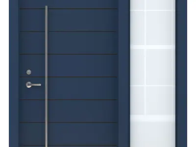Door-099 modern door with glass panels 3D model