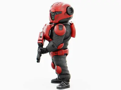 CYBER SOLDIER MECHA   RIGGED 3D model