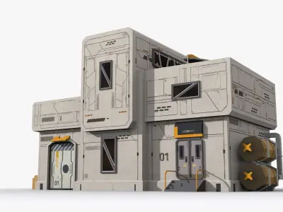 Factory Industrial Sci Fi x20 Low-poly 3D model