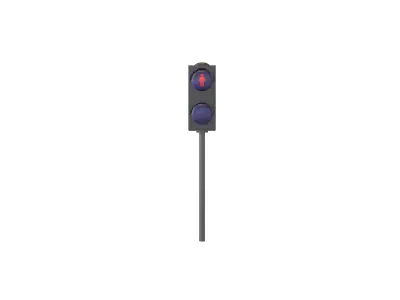 Pedestrian Traffic Light V1 002 Low-poly 3D model