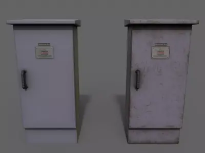 PBR Electric Box Purple V5 Low-poly 3D model