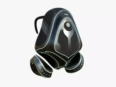 SciFi Backpack H01 Dark Metal - Fashion Character Design Low-poly 3D model