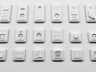 LK FUGA STRONG Sockets and Switches 3D model 3D model