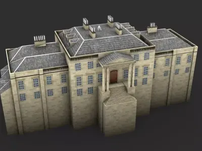 Rossdhu house Low-poly 3D model