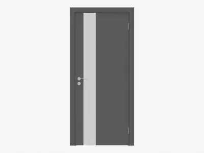 Modern Wooden Interior Door with Furniture 011 3D model