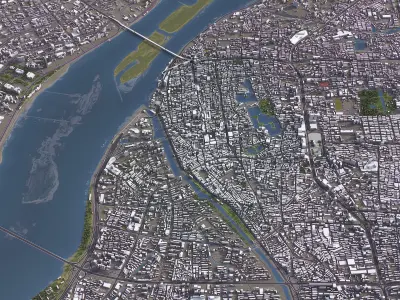 Nanchang - 3D City Model Low-poly 3D model