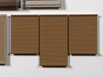 Bamboo Blinds Roman Shades Collection 3D Model Pack Low-poly 3D model