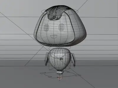 Robot Low-poly 3D model 3
