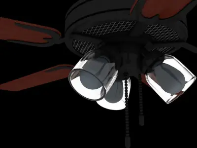 Modern Ceiling Fan Low-poly 3D model purchase