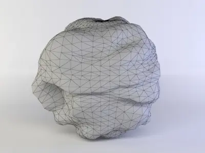 Large round rock Low-poly 3D model