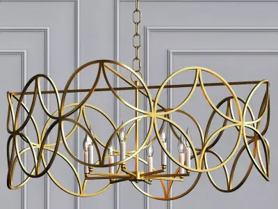 McCarty Gold Leaf Chandelier 3D model