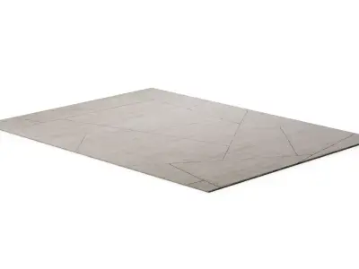 Teramo Performance Abstract Rug - Dark Taupe Area Rug 3D model