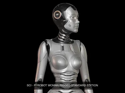 Robot man and woman plus arm 3D Model Pack