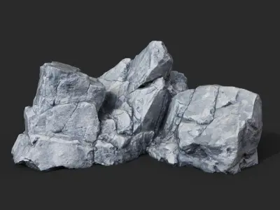 Low Poly Base Gray Rock 230209 - Ultra HD 16K Texture Low-poly 3D model