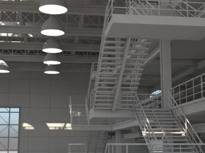 Warehouse Interior Exterior 3D model