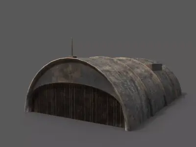 Scifi Hangar Free low-poly 3D model