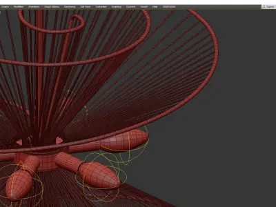 RIBBON SWIRL CHANDELIER 6 LIGHT Low-poly 3D model