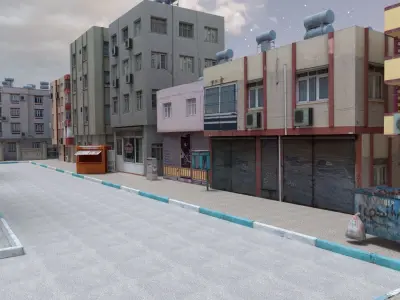 Street city scene 3d model 3D model