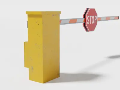Security entrance barrier Low-poly 3D model