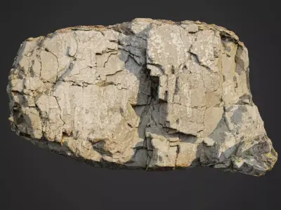 3d scanned cliff face J 3D model