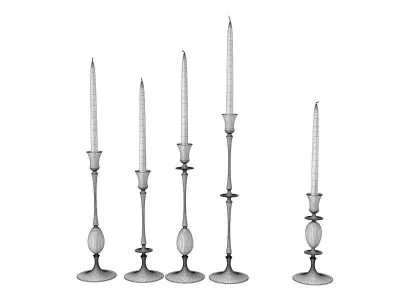 Biedermeier Candlesticks 3D model