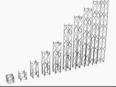 Big Square Truss Collection - 10 PCS Modular 3D model