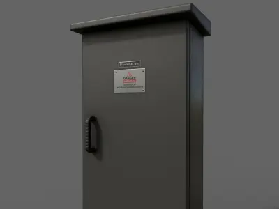 PBR Electric Box Black V5 Low-poly 3D model