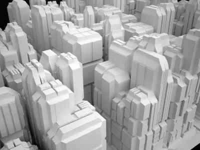 Cityscape 1 Building Road Futuristic Low-poly 3D model