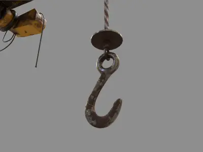 Defect scifi crane  Low-poly 3D model