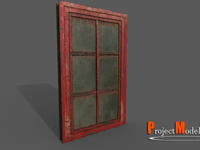 Metal window Version 003 Low-poly 3D model