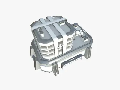 SciFi Hospital A02 White Gray - Sci Fi Exterior Design Low-poly 3D model
